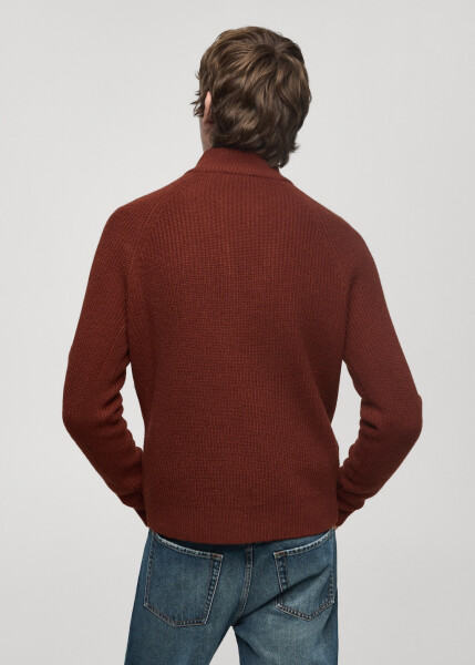 Perkins ribbed turtleneck sweater - Burnt Orange - 10