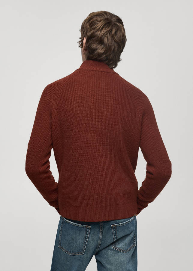 Perkins ribbed turtleneck sweater - Burnt Orange - 10