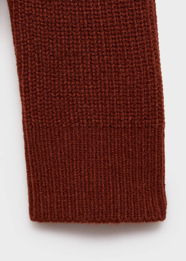 Perkins ribbed turtleneck sweater - Burnt Orange - 14