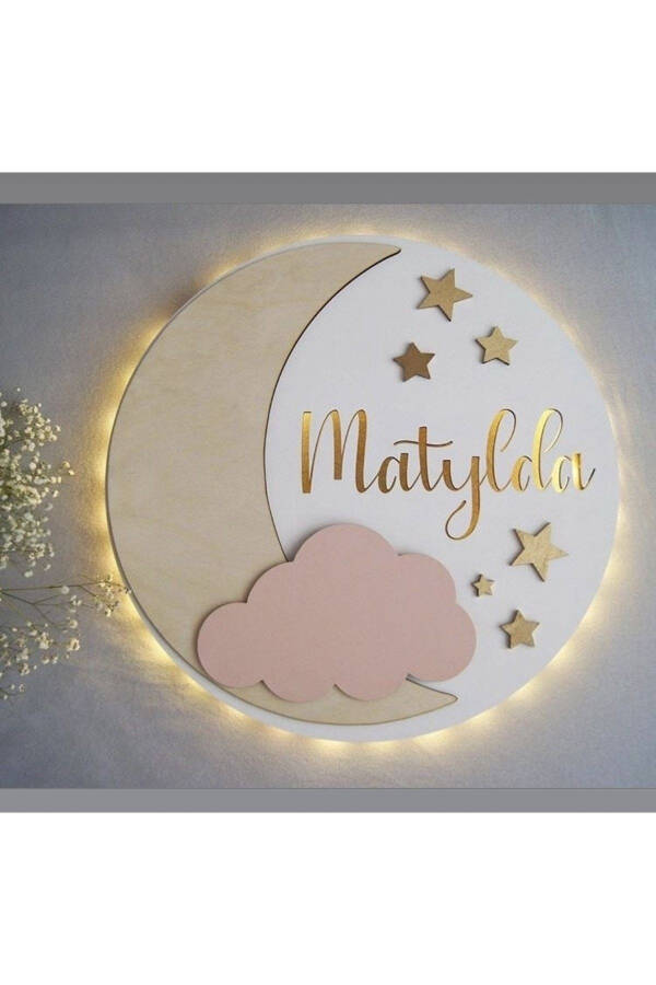 Personalized Door Decoration with LED Lighting for Baby Room and Kids Room Decor Please Specify the Name in the Question to Seller - 1