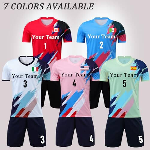 Personalized Kids Boys Soccer Jersey Custom Youth Men Women Soccer Uniform with Team Name Number Logo - 5