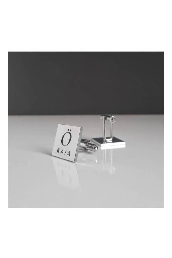 Personalized Letter and Name 925 Sterling Silver Cufflinks Special Day Gift - 1