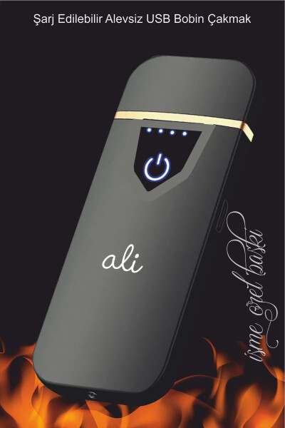 Personalized name engraved, flameless USB rechargeable lighter. - 7