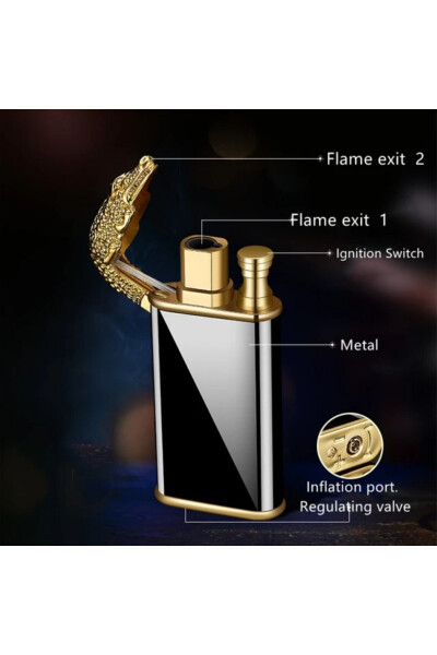 Personalized Name Engraved VALENTINE'S DAY SPECIAL Design Crocodile Lighter & Custom Wooden Box - 6