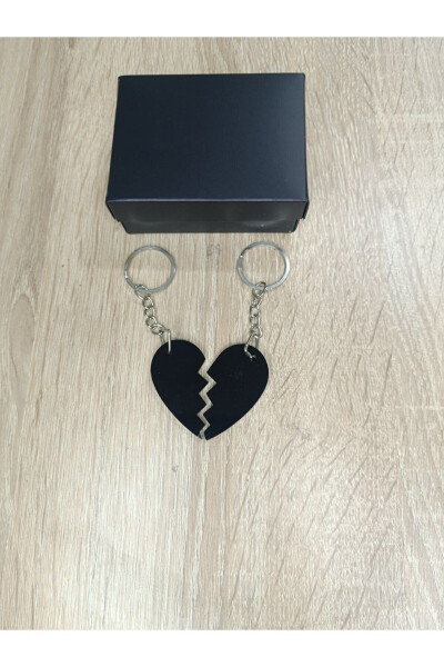 Personalized Name Heart Keychain Set - 2