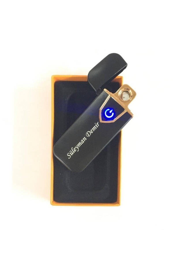 Personalized Name Printed Lighter Touch Fingerprint USB Rechargeable Electronic Boxed Gly-202 - 10