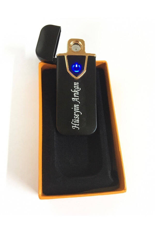 Personalized Name Printed Lighter Touch Fingerprint USB Rechargeable Electronic Boxed Gly-202 - 12