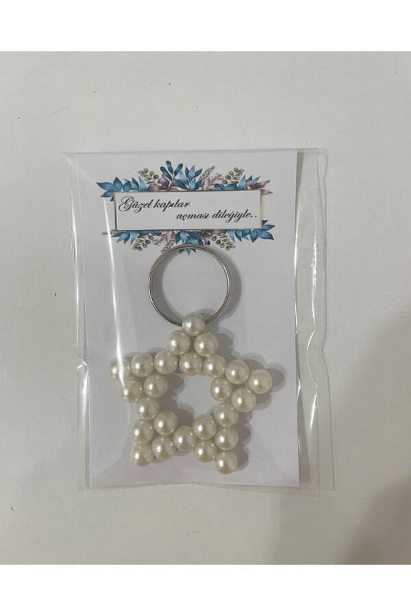 Personalized Pearl Star Keychain 10 Pieces Engagement Ceremony Henna Wedding Circumcision Birthday Maulud - 6