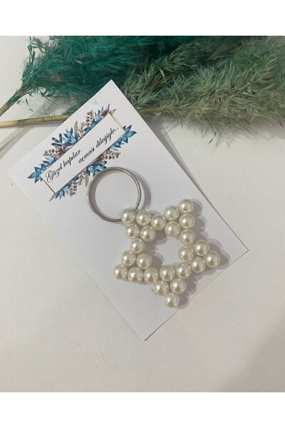 Personalized Pearl Star Keychain 10 Pieces Engagement Ceremony Henna Wedding Circumcision Birthday Maulud - 3