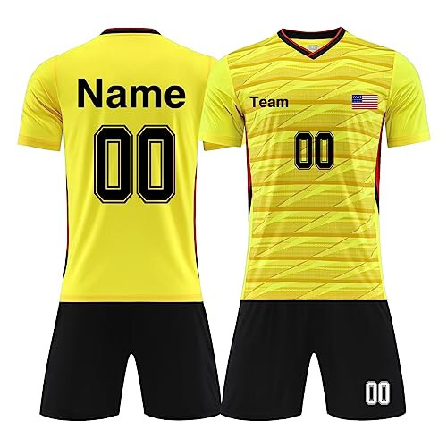 Personalized Soccer Team Uniform for Adult Kid Custom Soccer Jersey and Shorts with Name Number Logo - 1