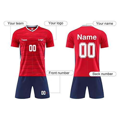 Personalized Soccer Team Uniform for Adult Kid Custom Soccer Jersey and Shorts with Name Number Logo - 3