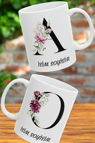 Personalized Tea and Coffee Mug with Letter Print - 1