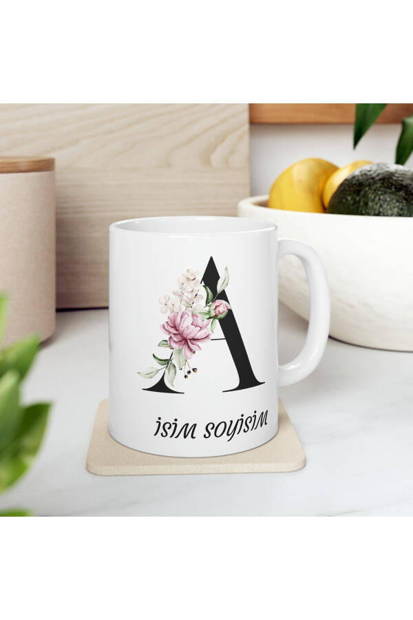 Personalized Tea and Coffee Mug with Letter Print - 2