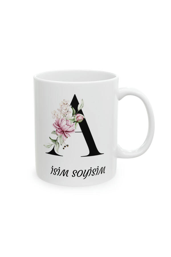 Personalized Tea and Coffee Mug with Letter Print - 4