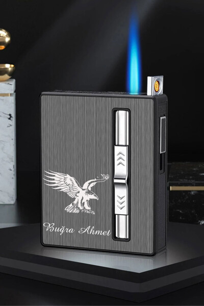 Personalized USB Rechargeable Lighter Cigarette Case - 11