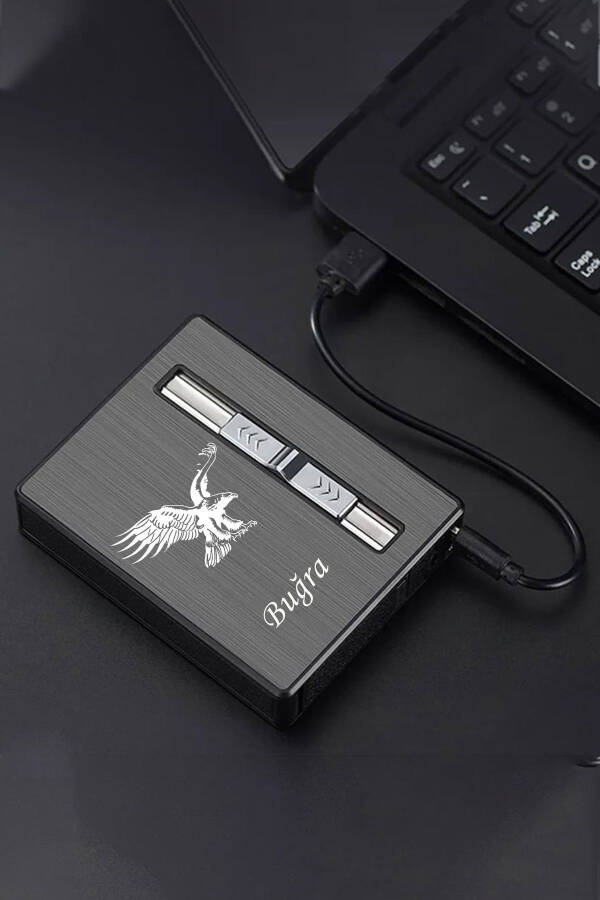 Personalized USB Rechargeable Lighter Cigarette Case - 13