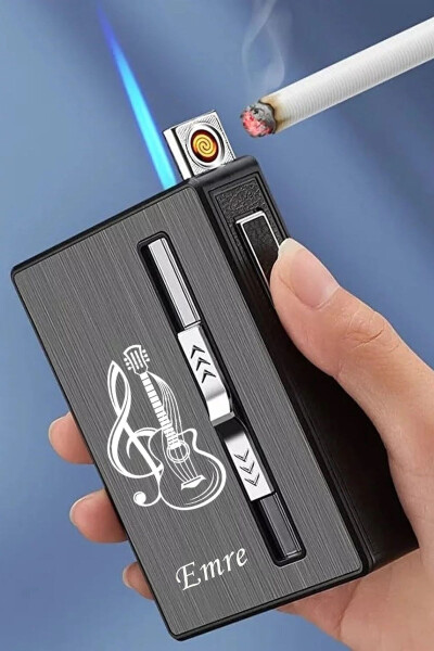 Personalized USB Rechargeable Lighter Cigarette Case - 4