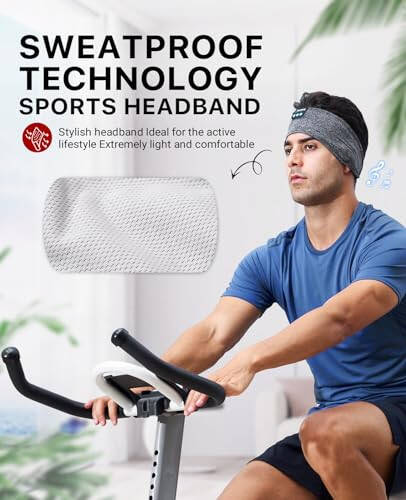 Perytong Uyku Kulaklıkları Kablosuz, Bluetooth Spor Baş Bandı Kulaklıklar Ultra İnce HD Stereo Hoparlörlerle Uyuma, Antrenman, Koşu, Yoga, Uykusuzluk, Hava Seyahati, Meditasyon İçin Mükemmel - 4