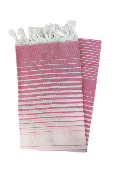 Pestemal, 100% Recycled Cotton, 100x170 Shaded Model, fuchsia, Beach Towel, Bath Towel - 1