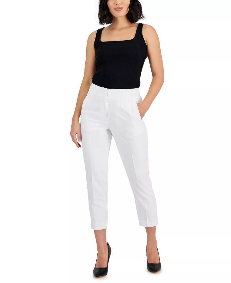 Petite High Rise Cigarette Pants, Created for modazone Washed White - 5