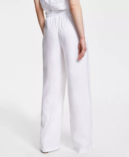 Petite Linen-Blend Paperbag-Waist Pants, Created for Macy's Bright White - 2