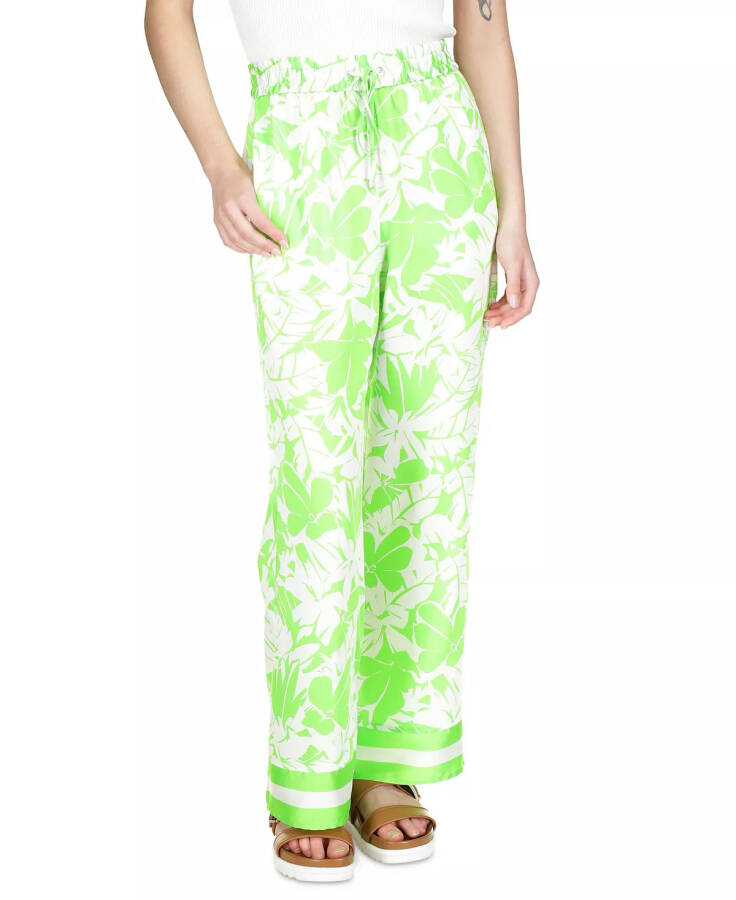 Petite Palm-Print Lush Pull-On Pants Green Apple - 1