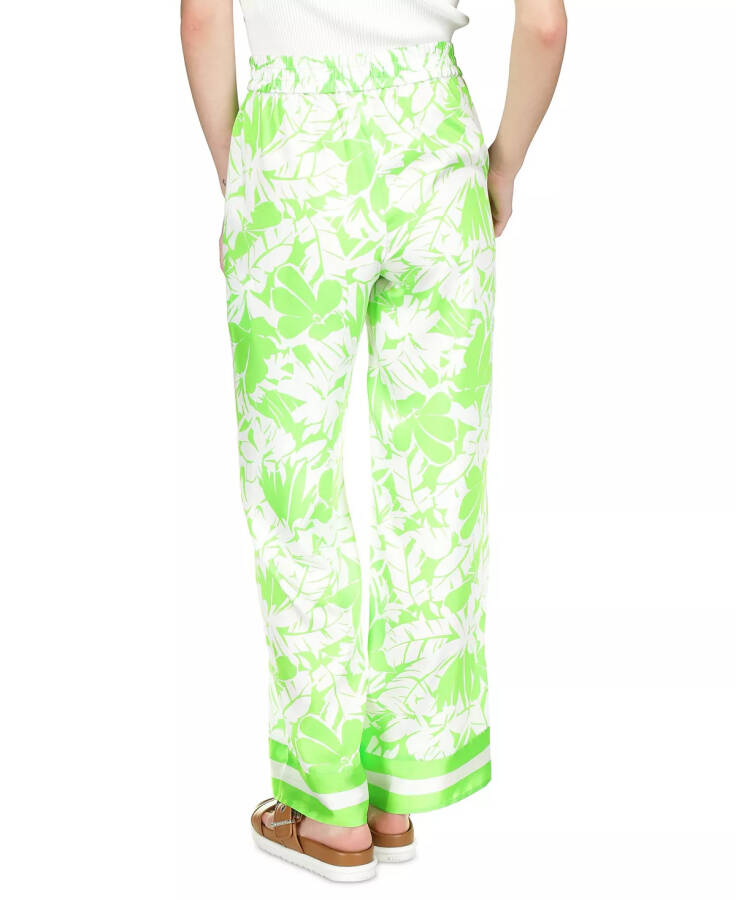 Petite Palm-Print Lush Pull-On Pants Green Apple - 2