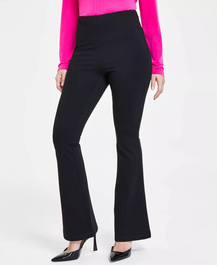 Petite Ponte-Knit Flare Pants, Created for Macy's Deep Black - 5