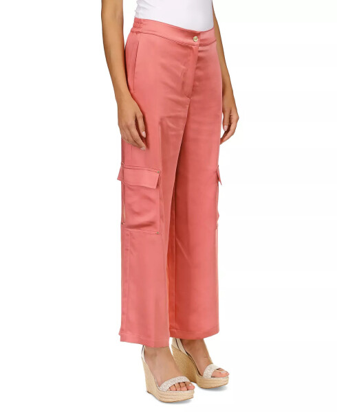 Petite Solid Satin Cargo Pants Dusty Rose - 5