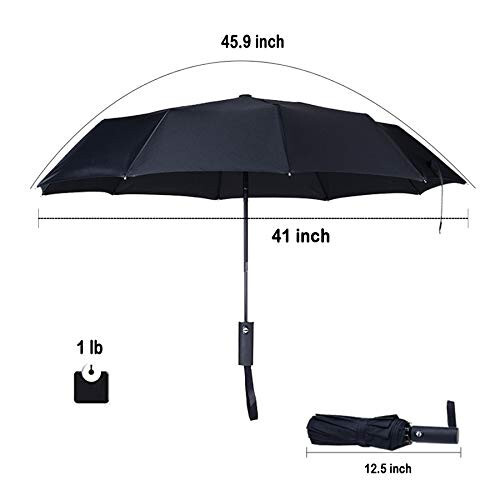 PFFY 2 Packs Travel Umbrella Windproof Auto Open & Close Collapsible Folding Small Compact Backpack Car travel Essentials Purse Umbrellas for Rain - 8