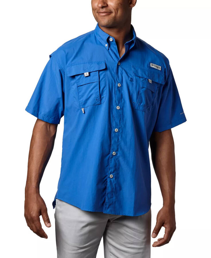 PFG Men's Bahama II UPF-50 Quick Dry Shirt Vivid Blue - 1