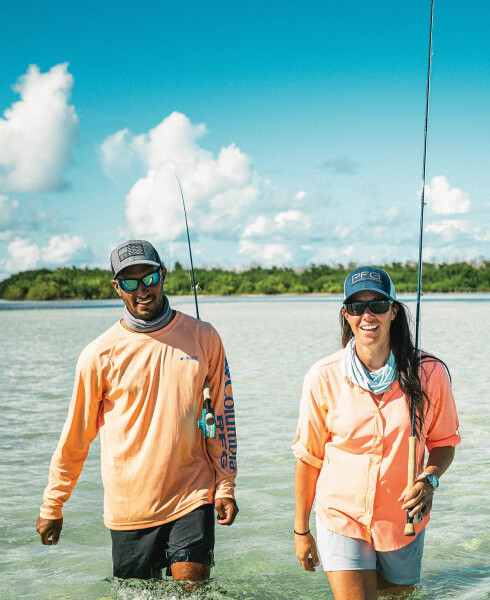 PFG Men's Terminal Tackle UPF 50 Quick Dry Shirt Bright Nectar, Vivid Blue Logo - 5