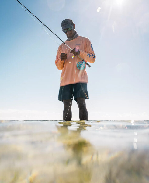 PFG Men's Terminal Tackle UPF 50 Quick Dry Shirt Bright Nectar, Vivid Blue Logo - 8