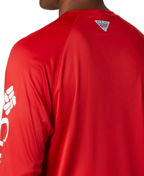 PFG Men's Terminal Tackle UPF 50 Quick Dry Shirt Red Spark, White Logo - 3