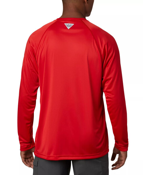 PFG Men's Terminal Tackle UPF 50 Quick Dry Shirt Red Spark, White Logo - 5