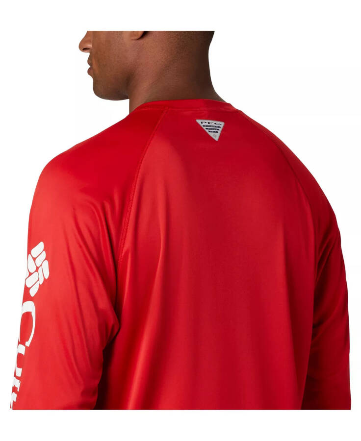 PFG Men's Terminal Tackle UPF 50 Quick Dry Shirt Red Spark, White Logo - 9