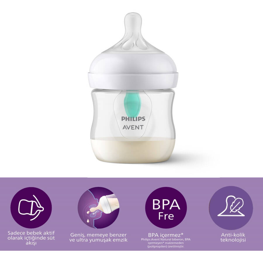 Philips Avent Doğal Tepki Kolik Önleyici PP Biberon 125 ml +0 ay - 1