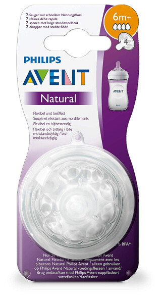 Philips Avent Natural Baby Bottle Nipple +6 Months 2 Pack - 4