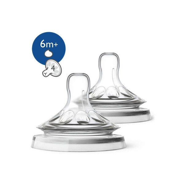 Philips Avent Natural Baby Bottle Nipple +6 Months 2 Pack - 6