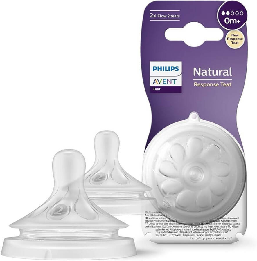 Philips Avent Natural Response 2 Pack Nipple, Number 2, 0 Months+ - 1