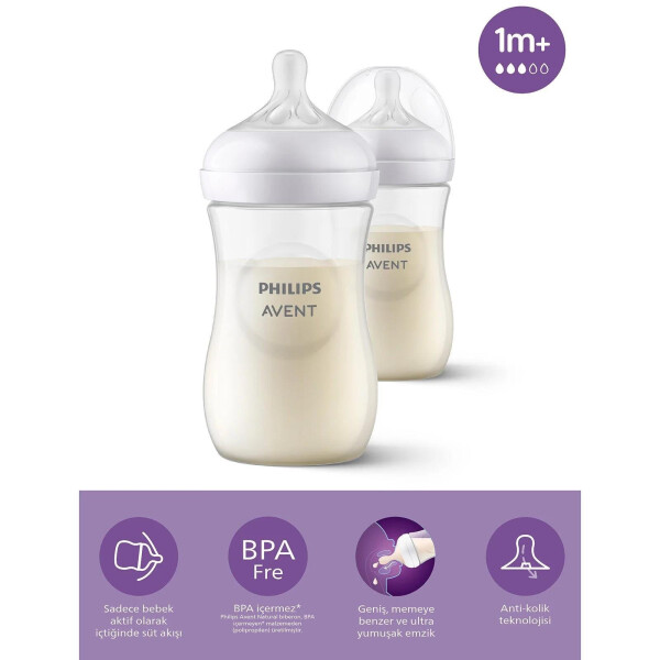 Philips Avent Natural Response PP 2-Pack Bottle Set, 1+ Month 260ml SYC903/02 - 1