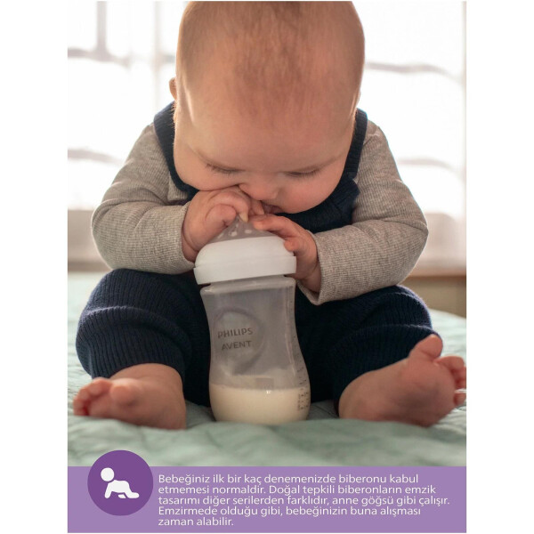 Philips Avent Natural Response PP 2'li Biberon Seti, 1+ Ay 260ml SYC903/02 - 2