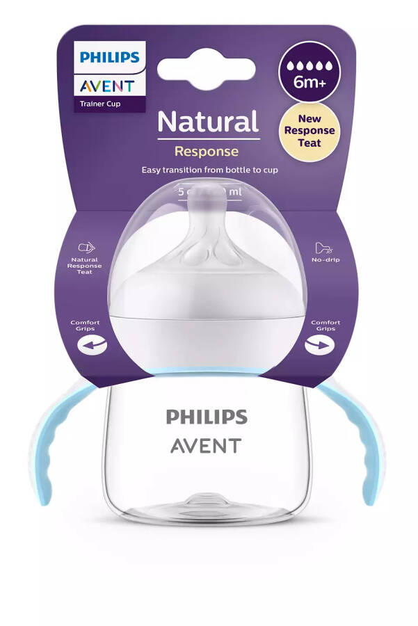 Philips Avent Natural Response Тренировочная чашка 6 месяцев+, Чувствительная соска для бутылочки SCF263/61 - 1