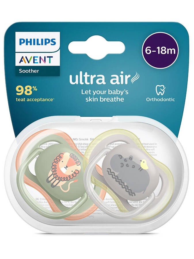 Philips Avent SCF085/17 Ultra Air Соска 6-18 Месяцев 2 шт. Мальчик - 1