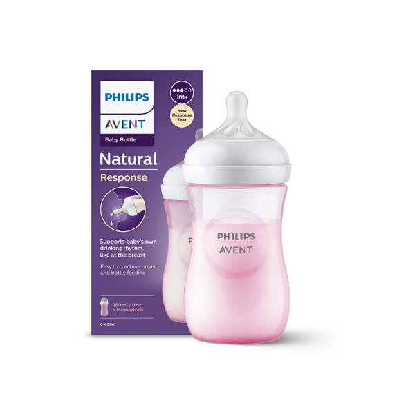 Philips Avent Tabiiy Javob PP Pushti Emizik 1+ Oy 260 ml SCY903/11 - 1