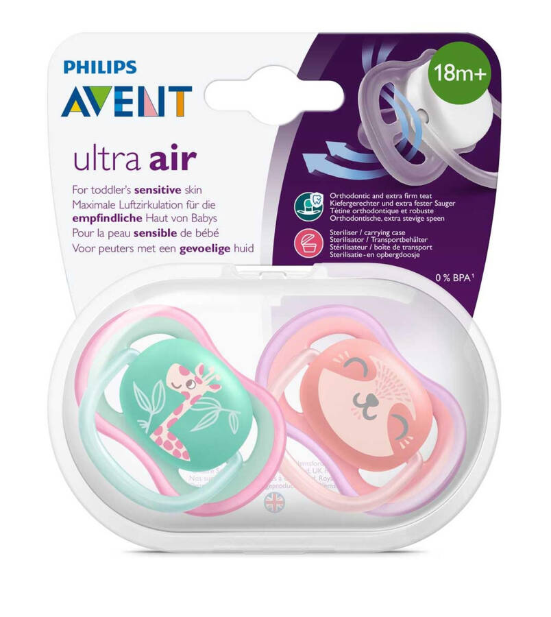 Philips Avent Ultra Air 2-Pack Рисованных Ночных Сосок +18 Месяцев - Девочка - 1