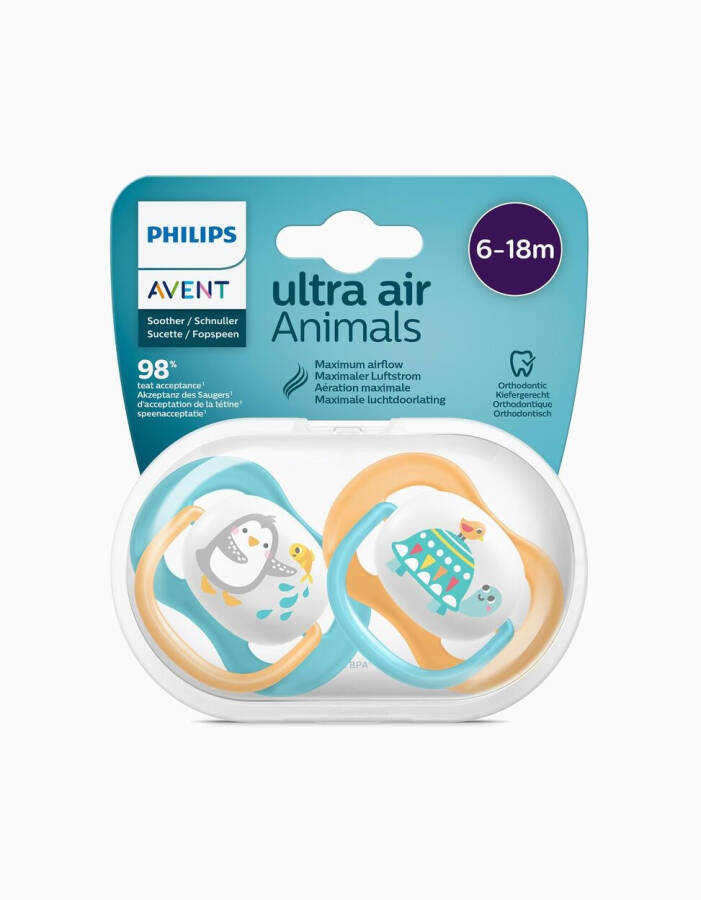 Philips Avent Ultra Air Animals 2 Pack Soother 6-18 Months - Unisex - 1