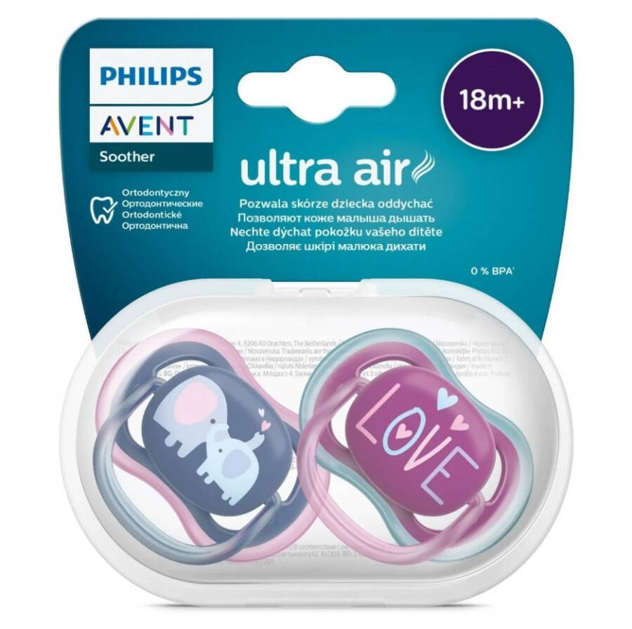 Philips Avent Ultra Air Emzik +18 Ay 2li Kız SCF349/22 - 1