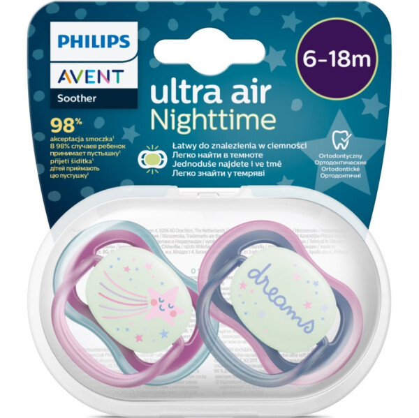 Philips Avent Ultra Air Gece Emziği, Karanlıkta Parlayan, 6-18 Ay, Kız - 2