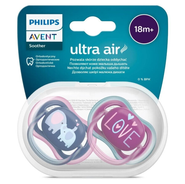 Philips Avent Ultra Air Соска +18 Месяцев 2 шт. Девочка SCF349/22 - 1